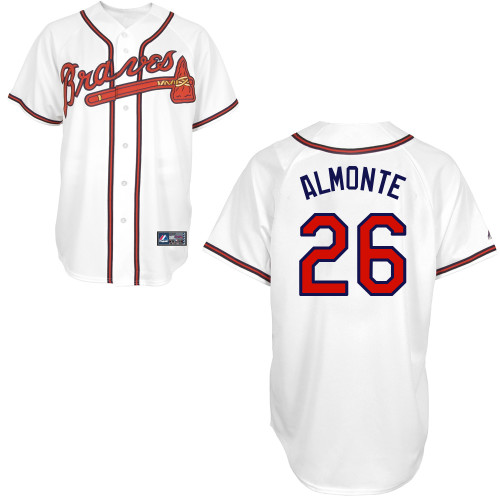 Zoilo Almonte #26 Youth Baseball Jersey-Atlanta Braves Authentic Home White Cool Base MLB Jersey
